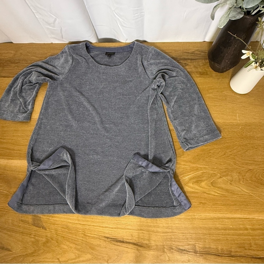 3/$20 J.Jill Tunic Top Casual Cozy 3/4 sleeve Slate Blue Women’s Medium - Picture 3 of 8